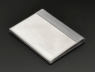 Silver RFID Blocking passport protective sleeve.