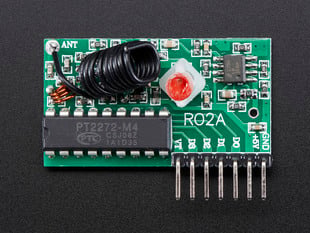 Simple RF Receiver with antenna, chip and header pins