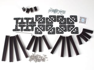 OpenBeam Starter Kit - Black Aluminum beams and many connector plates