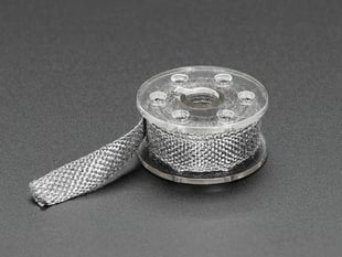 Stainless Steel Conductive Ribbon - 5mm wide 1 meter long coiled in a wheel. 