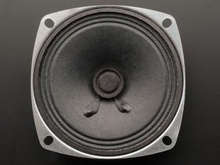 Overhead shot of 3" diameter speaker.