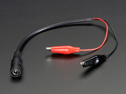2.1mm DC Barrel Jack to Alligator Clips - 2.1mm DC Barrel Jack cable with Alligator Clip ends