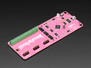 Angled shot of a long pink rectangular board.  