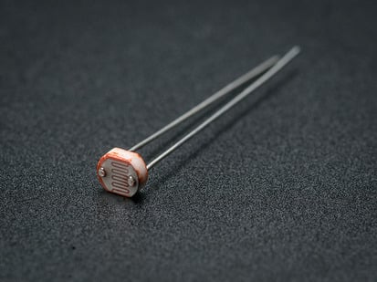 Photo cell (CdS photoresistor) - Close up head of CdS light sensor showing sensor element