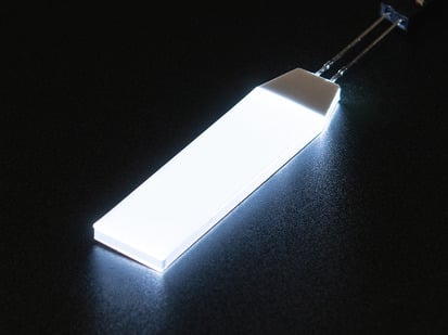 White LED Backlight Module - Small 12mm x 40mm - Small rectangular glowing LED