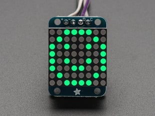 Adafruit Mini 8x8 LED matrix w/I2C Backpack- Pure Green.