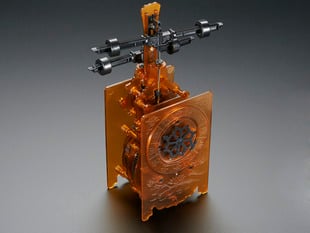 Angled shot of assembled Edo-Style Clock Kit.