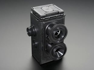 Angled shot of assembled 35mm Twin Lens Reflex Camera Kit.