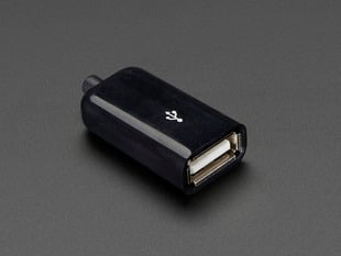 Angled shot of USB DIY Slim Connector Shell - USB Type A Socket/Female.