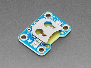 Angled Shot of the 12mm Coin Cell Breakout Board (coin cell side).