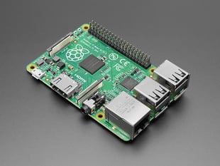 Angled shot of Raspberry Pi Model B+ 512MB RAM