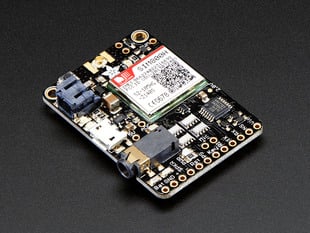 Angled shot of a Adafruit FONA - Mini Cellular GSM Breakout uFL Version.
