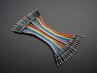 Angled shot of Premium Male/Male Jumper Wires - 20 x 12 (300mm)