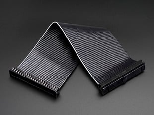 Angled shot of a GPIO Ribbon Cable for Raspberry Pi Model.