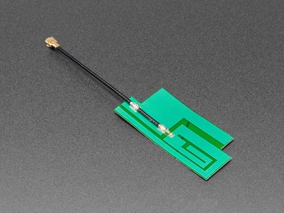 Slim Sticker-type GSM/Cellular Quad-Band Antenna - 3dBi uFL - Angled Shot of the Slim Sticker-type GSM/Cellular Quad-Band Antenna - 3dBi uFL.