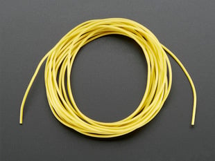 Bundle of yellow, silicone cover, stranded-core wire.