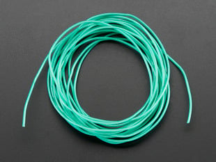Bundle of sea-green, silicone cover, stranded-core wire.