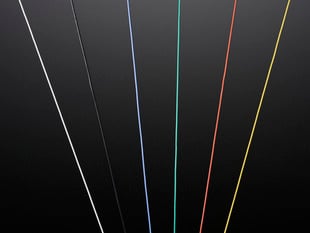 Silicone Cover Stranded-Core Wire - 30AWG in Various Colors laid out beside each other. 
