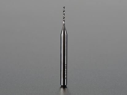 Carbide Square End Mill - 1/8" Shaft - 0.8mm Diameter - PCB drill bit standing up.