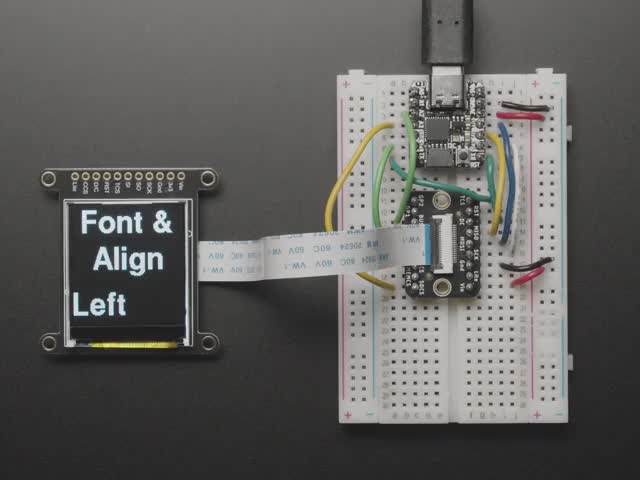 Adafruit 1.44" Color TFT LCD Display with MicroSD Card breakout - ST7735R - ST7735R - Overhead video of TFT display running boot-up animation including accelerometer and colored polygons.