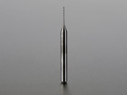 Carbide PCB Drill Bit - 0.5mm - PCB drill bit standing up.