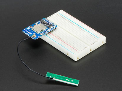 2.4GHz Mini Flexible WiFi Antenna with uFL Connector - 100mm - Antenna plugged into wifi module