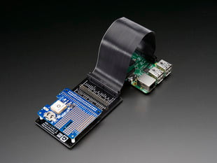 Angled shot of an assembled Pimoroni Black HAT Hack3r Kit