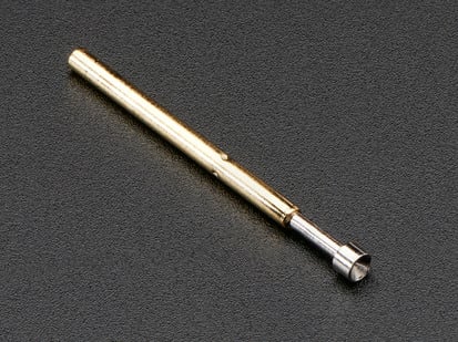 Pogo Pins "Cupped Head" (10 pack) - P75-A2 - P75-A2 - Angled shot of a single Pogo Pin - Cupped Head.