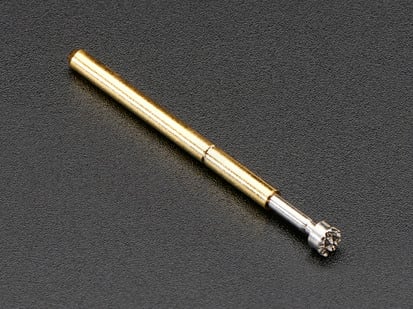 Pogo Pins "Crown Head" (10 pack) - P75-H2 - P75-H2 - Angled shot of a single Pogo Pin - Crown Head.