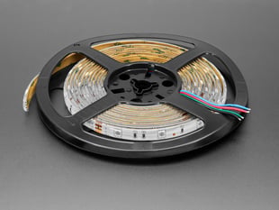 Angled Shot of the RGB LED weatherproof flexi-strip 30 LED/m - 4m on a reel.