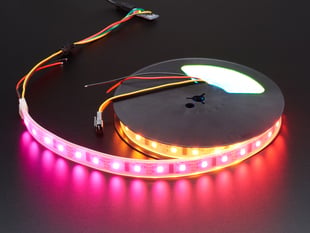 Demo of Digital RGB LED Weatherproof Strip - LPD8806 x 48 LED 3m displaying pink and orange light