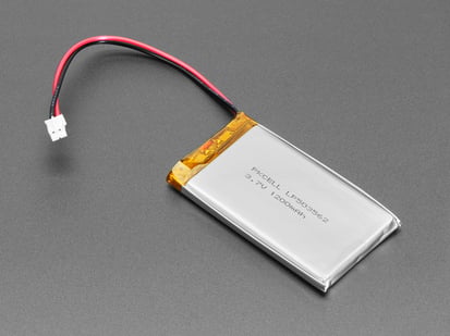 Lithium Ion Polymer Battery - 3.7v 1200mAh - Lithium Ion Polymer Battery 3.7v 1200mAh with JST 2-PH connector