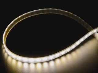 Video of warm white LED strip powered on.