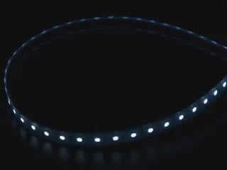 Video of RGBW LED strip emitting different colors.