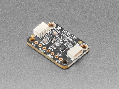 Adafruit BME280 I2C or SPI Temperature Humidity Pressure Sensor - STEMMA QT - small, rectangle-shaped, BME280 temperature humidity pressure sensor breakout board.