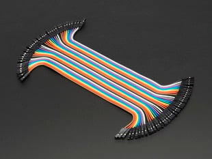 Cable assembly of forty 6" long jumper wires with socket connectors.