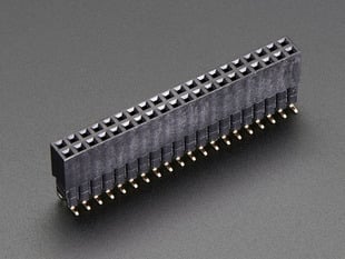 Angled shot of Extra-tall SMT GPIO Header for Raspberry Pi HAT - female side.