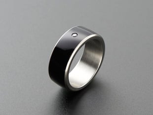 Black resin and metal ring