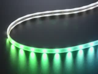 Video of LED strip emitting rainbow gradient.