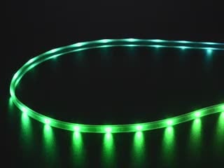 Video of LED strip emitting rainbow gradient.
