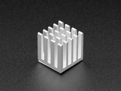 Aluminum Heat Sink for Raspberry Pi 3 or 4 - 15 x 15 x 15mm - Square aluminum heat sink with 20 fins