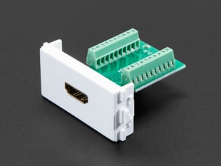 Angled shot of Panel Mount HDMI Socket to Terminal Block Breakout.