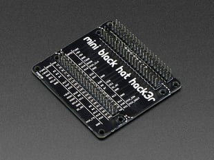 Angled shot of Pimoroni Mini Black HAT Hack3r