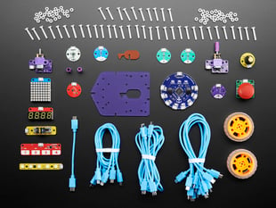 Various electrical components against a black background.