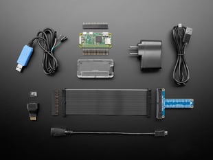 Components included in a Raspberry Pi Zero W Starter Pack 