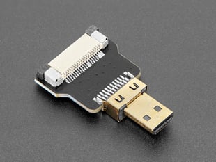 Angled Shot of the DIY HDMI Cable Parts - Straight Micro HDMI Plug Adapter