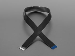 30 centimeter long black, skinny, ribbon cable crossed like a bowtie.