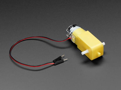 DC Gearbox Motor - "TT Motor" - 200RPM - 3 to 6VDC - DC Gearbox Motor - TT Motor with two long wires and yellow body