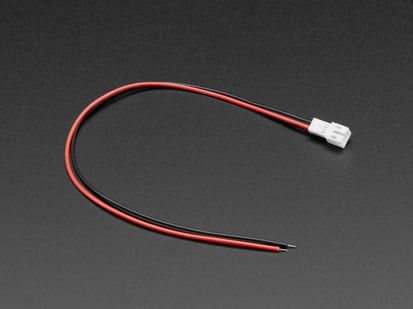JST PH 2-Pin Cable – Male Header 200mm - Top view shot of JST PH 2-Pin Cable - Male Header - 200mm.