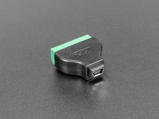 angled shot of USB Mini B Female Socket to 5-pin Terminal Block